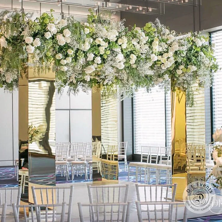 Royal stainless steel frame stand backdrop decoration backdrops material for wedding party