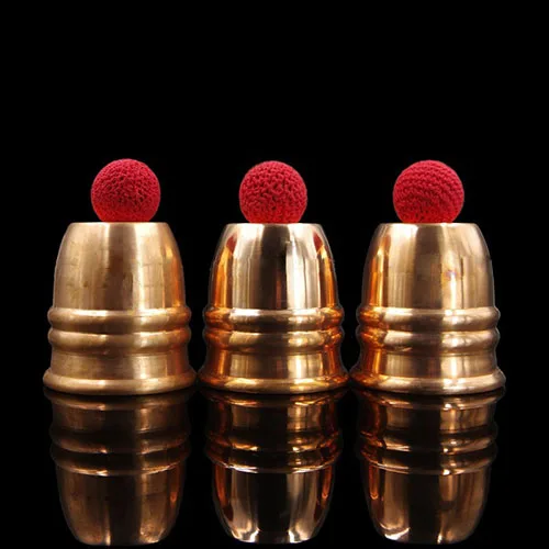 Jumbo Brass Cups and Balls Magic Trick for Magician