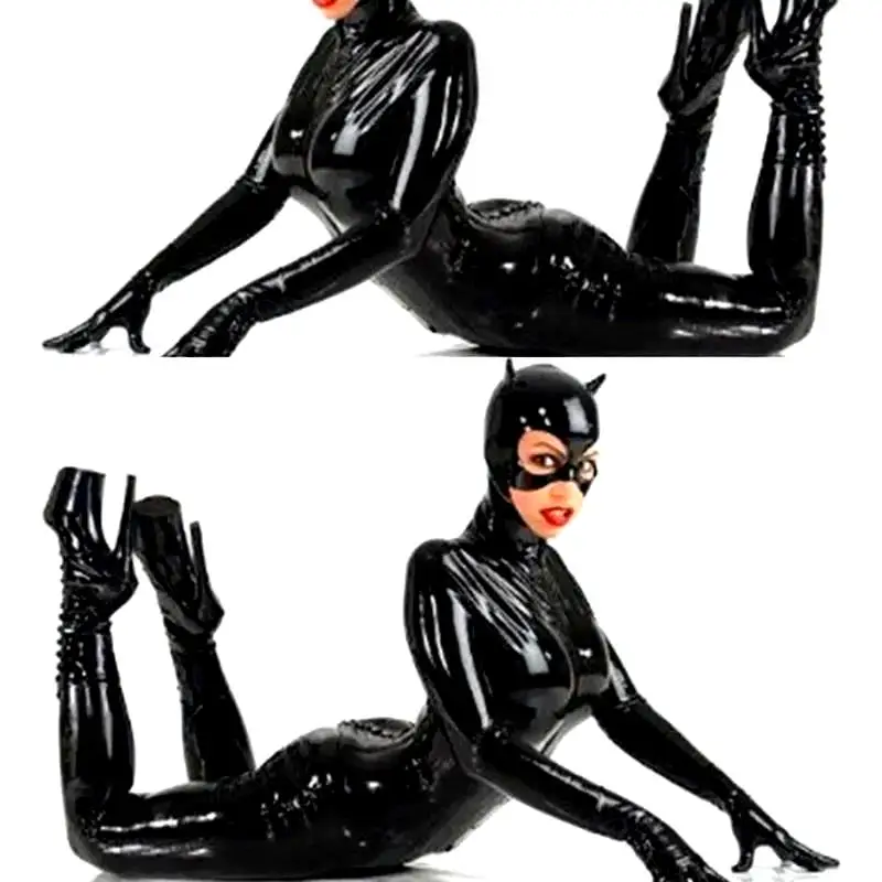 MOGlovers Nightclub Sexy Latex suit Faux Leather Girl Jumpsuit Wetlook Stretch PVC Bodysuit Lingerie Hot Erotic Body Set