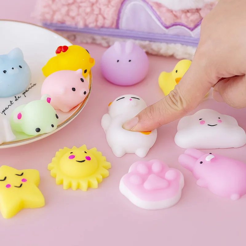 6pcs cute mochi fidget toys set anti stress mochi squishy toys
