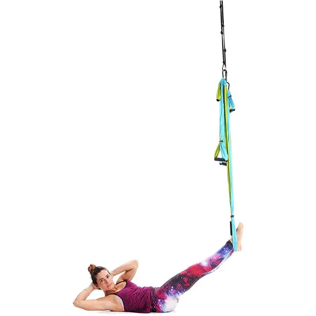 
Sling inversion swing kit yellow aerial yoga silk, ultralight parachute flying aerial yoga equipment 