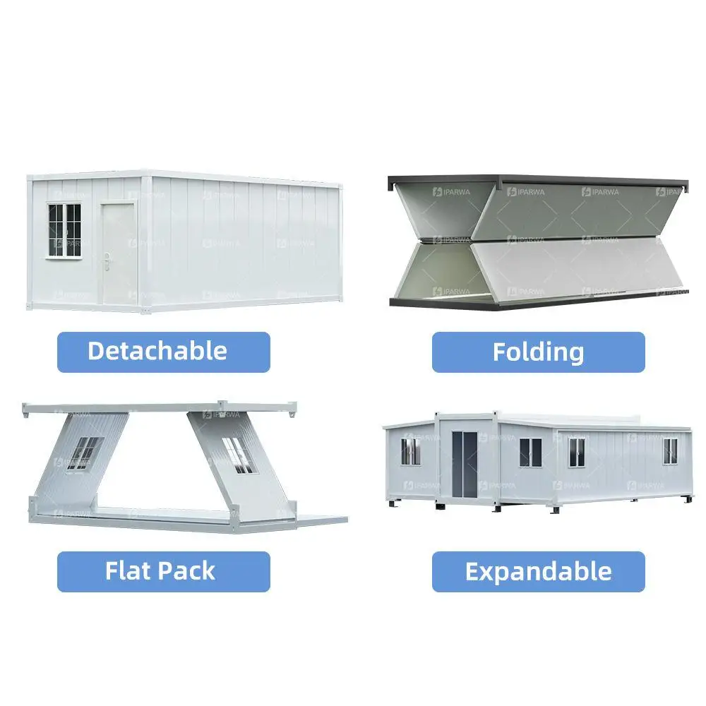 mobile portable folding steel structure prefab premade tiny house home office casa 10x20 shipping storage container car garage
