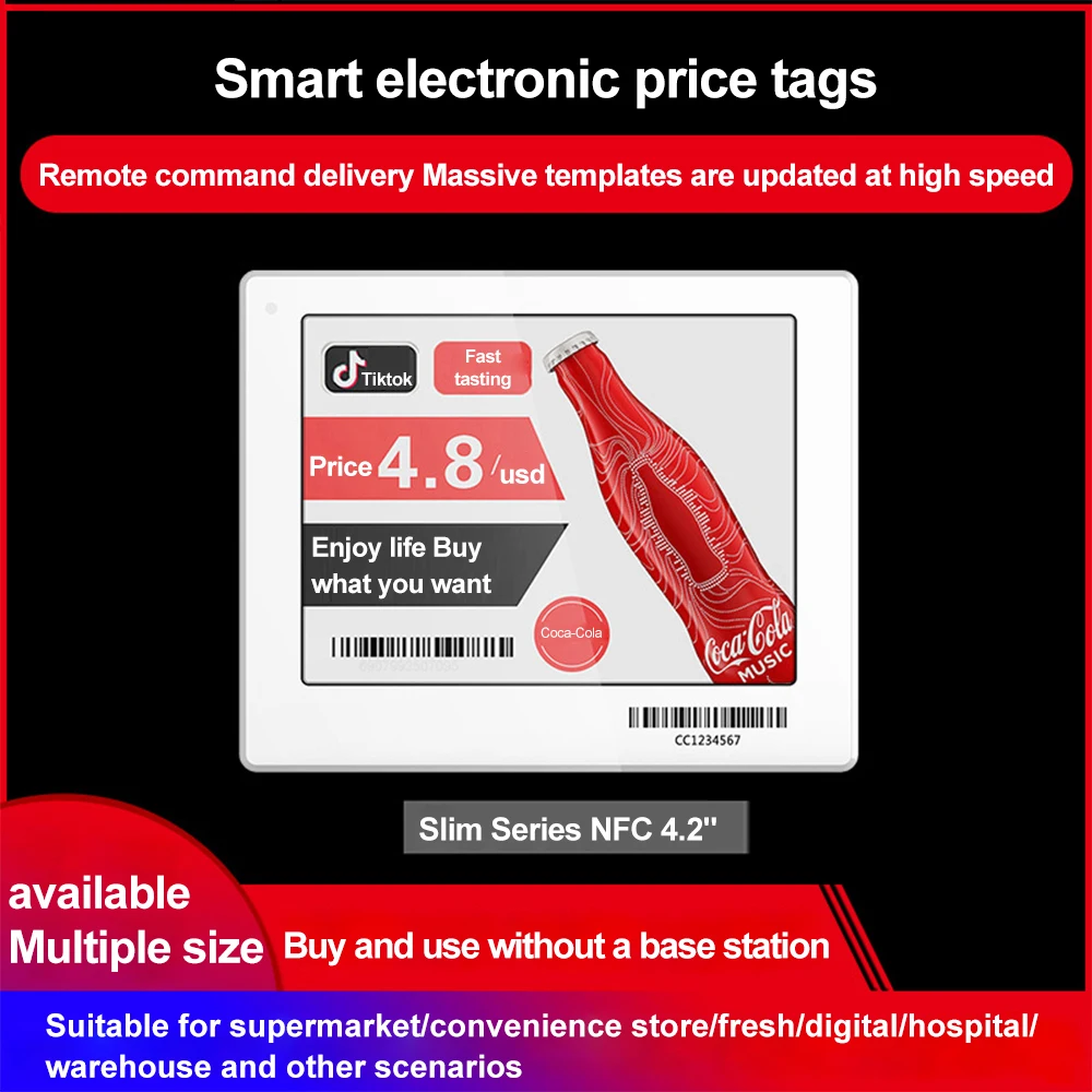 High Quality Slim 4.2 Inch Retail Store Digital Price Tag Smart Electronic Label Shelf Esl System Epaper Display For Supermarket