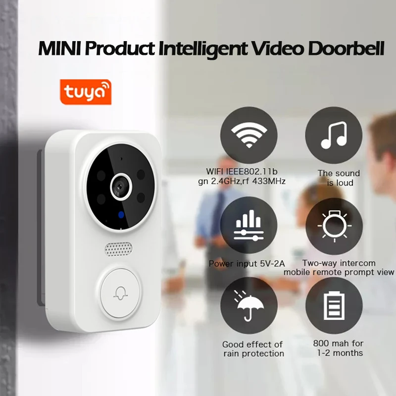 Tuya Home Video Smart Wifi Doorbell Camera Wireless Doorbell with Camera Wireless Ring Doorbell