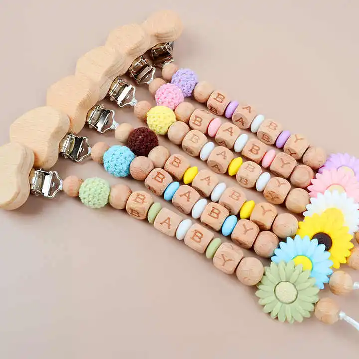 Daisy anti drop chain, large small daisy crochet yarn ball nipple chain