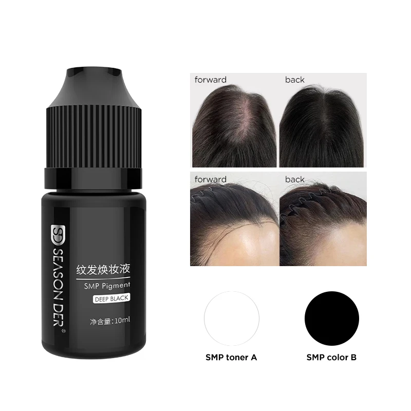Design Logo 10ml Deepest Black Micropigmentation Ink High Quality Liquid Hair Tattoo Pigments with No Discoloration