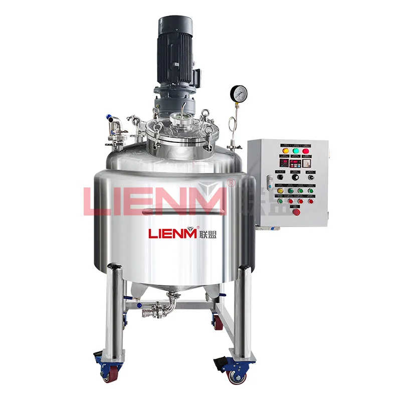Factory Mixing Equipment Mixing Tank with Agitator Detergent Making Machine Double Jacket Stainless Steel Shampoo Mixer 0-80 R/M