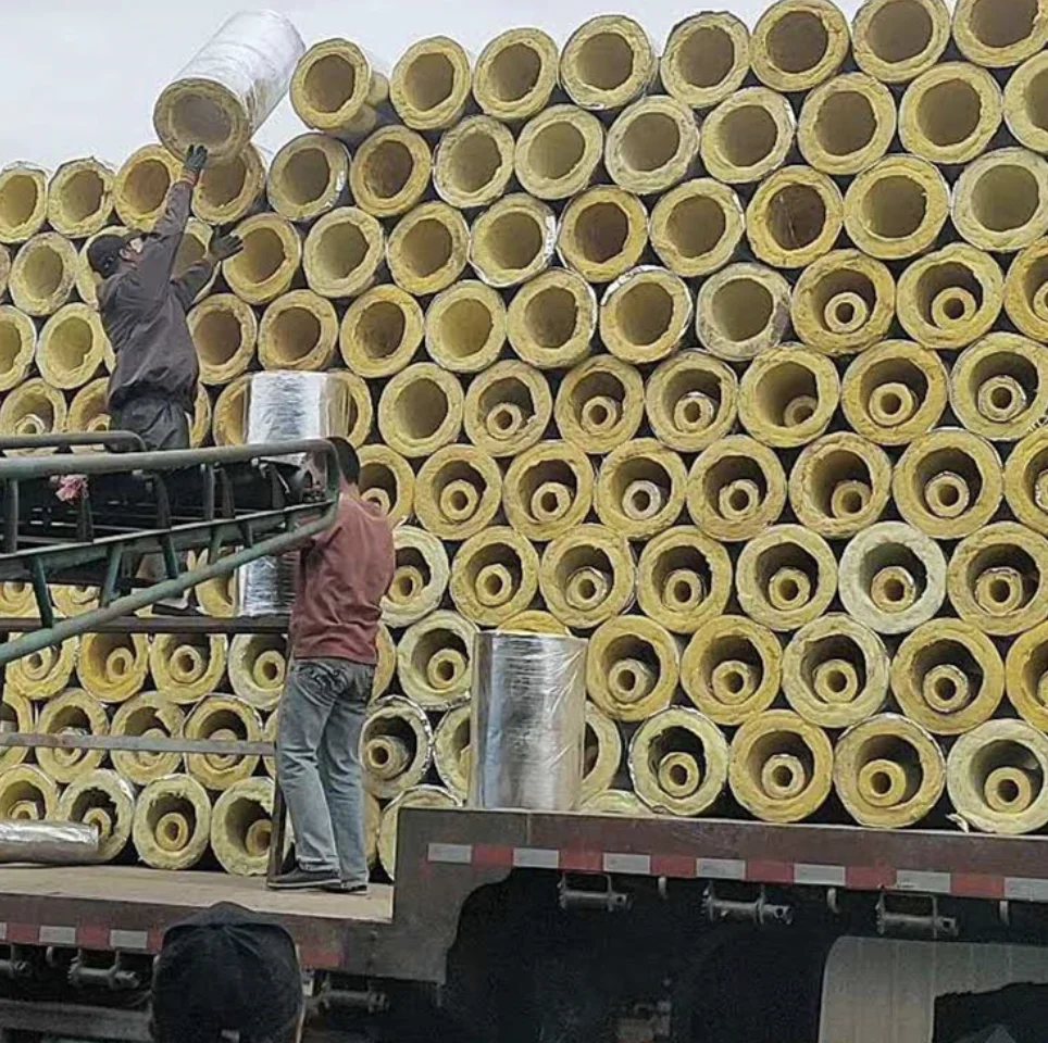 High density insulation aluminum foil insulation pipe flame retardant glass wool pipe steam insulation