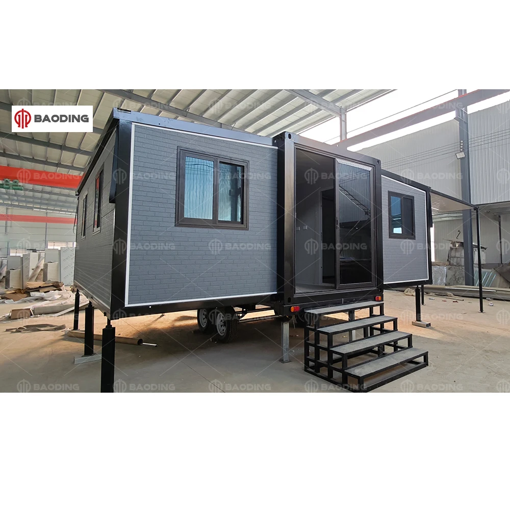 20ft 30ft 40Ft Luxury Extendable House with Porch Gable Roof For Sale Foldable One Piece Container home China Prefab Houses