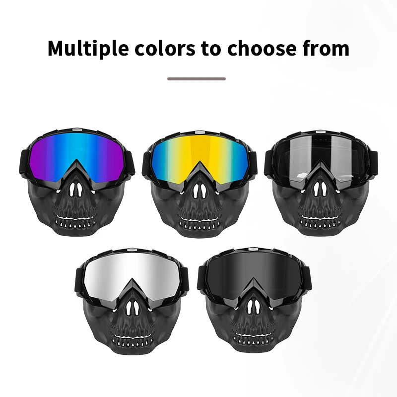 Anlorr 8059 Football Moto Cross Helmets Mask Goggles Windproof RTA Road Moto Glasses for Adult PC Frame Red Lenses for Cycling