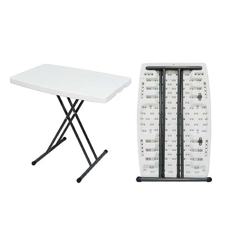 Easy Carry White Outdoor Lightweight Small Adjust-Height Folding Picnic Table Portable Outdoor