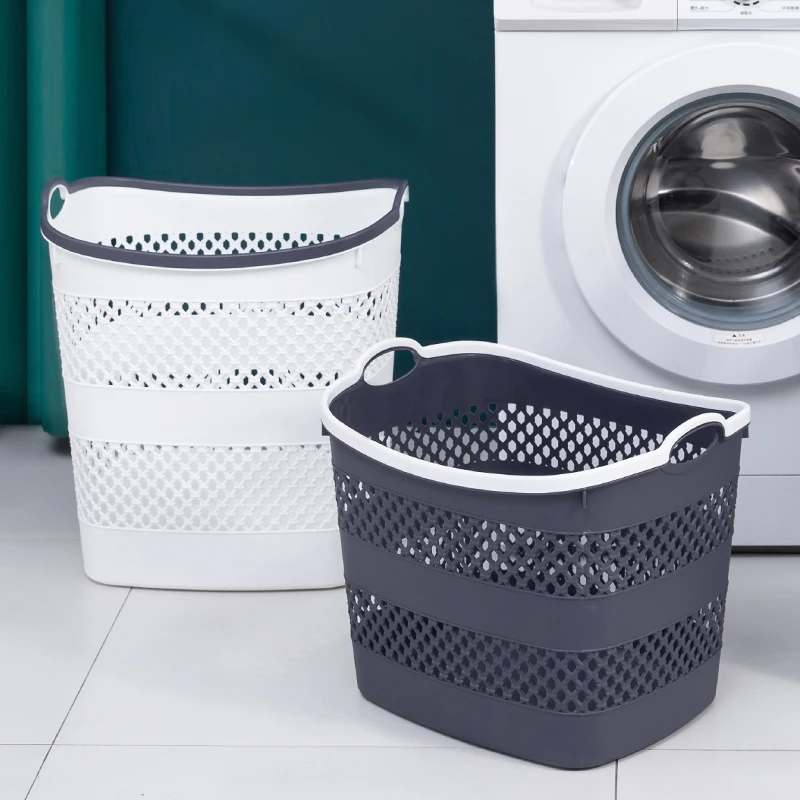 Large Dirty Clothes Baskets, Plastic Washing Basket with Handles, Clothes and Toys Storage, Bedroom, Bathroom