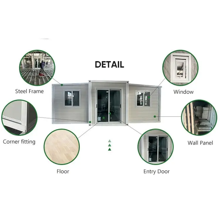 Hot Sale Manufacture Quality Expandable Container House 2 Bedrooms House Prefabricated Portable Expandable Container Houses