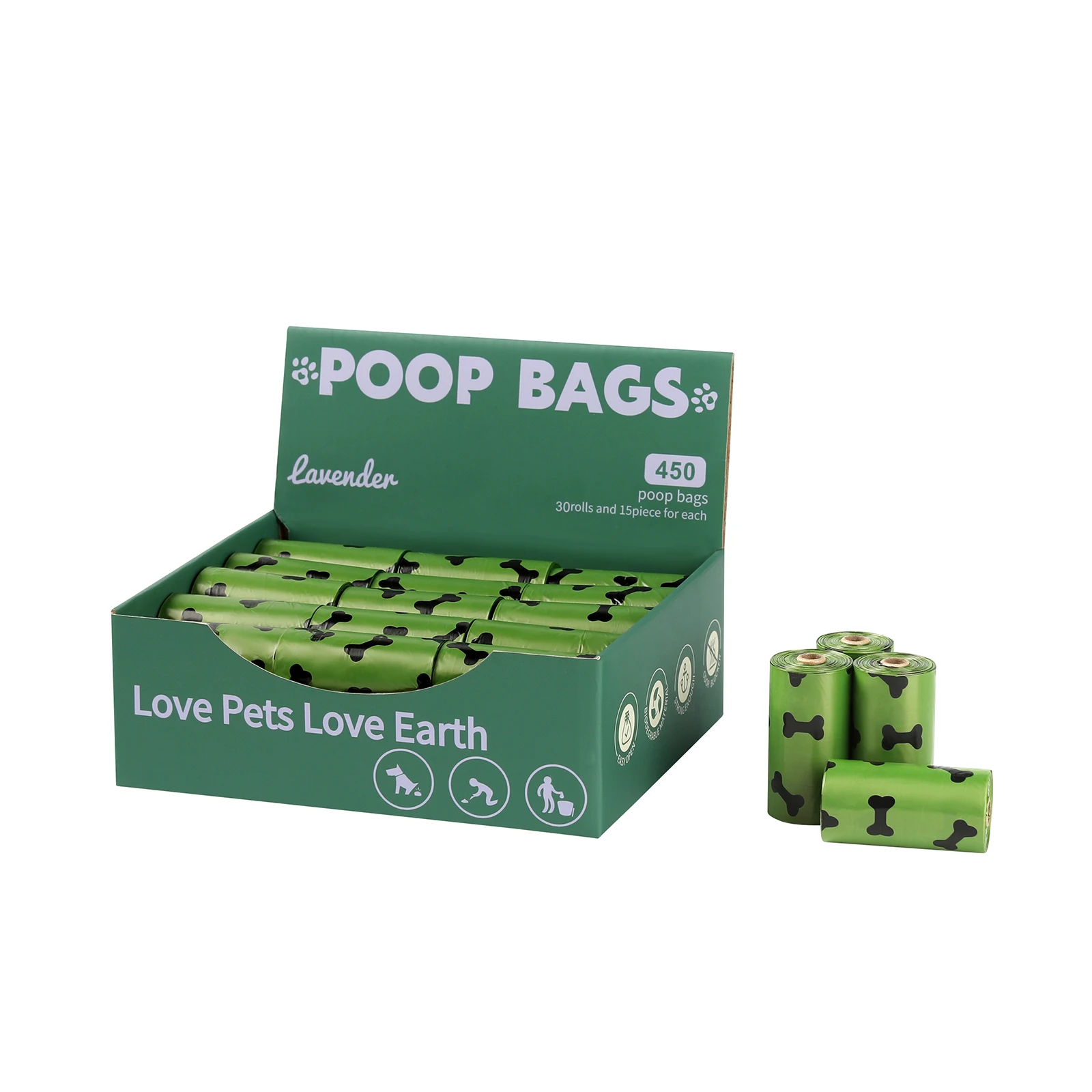Eco-Friendly Custom EPI Dispenser Dog Poop Bags Biodegradable Compostable Pet Waste Sustainable Plastic Supplies for Cats Dogs