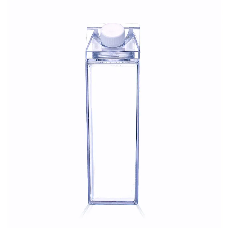 
Plastic Clear Milk Carton Water Bottle With Custom Logo 