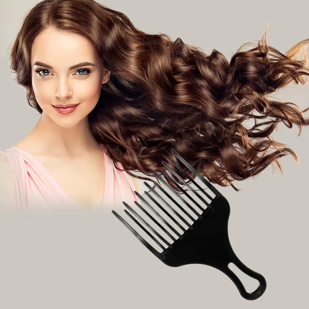 Professional plastic hair afro picks double tooth comb hairdressing styling tool hair clipper comb