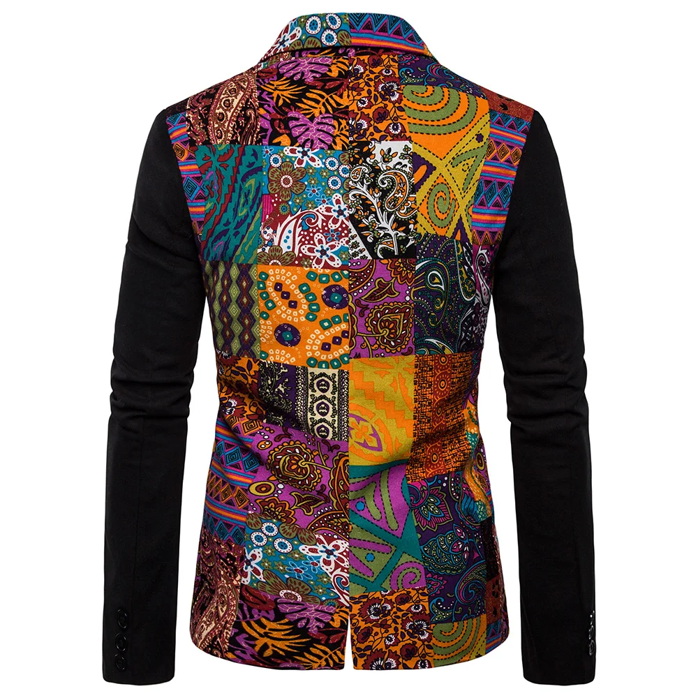 
Autumn And Winter New Double-breasted Plus Size Matching Casual Suit Youth Slim Fit Print Mens Suits 