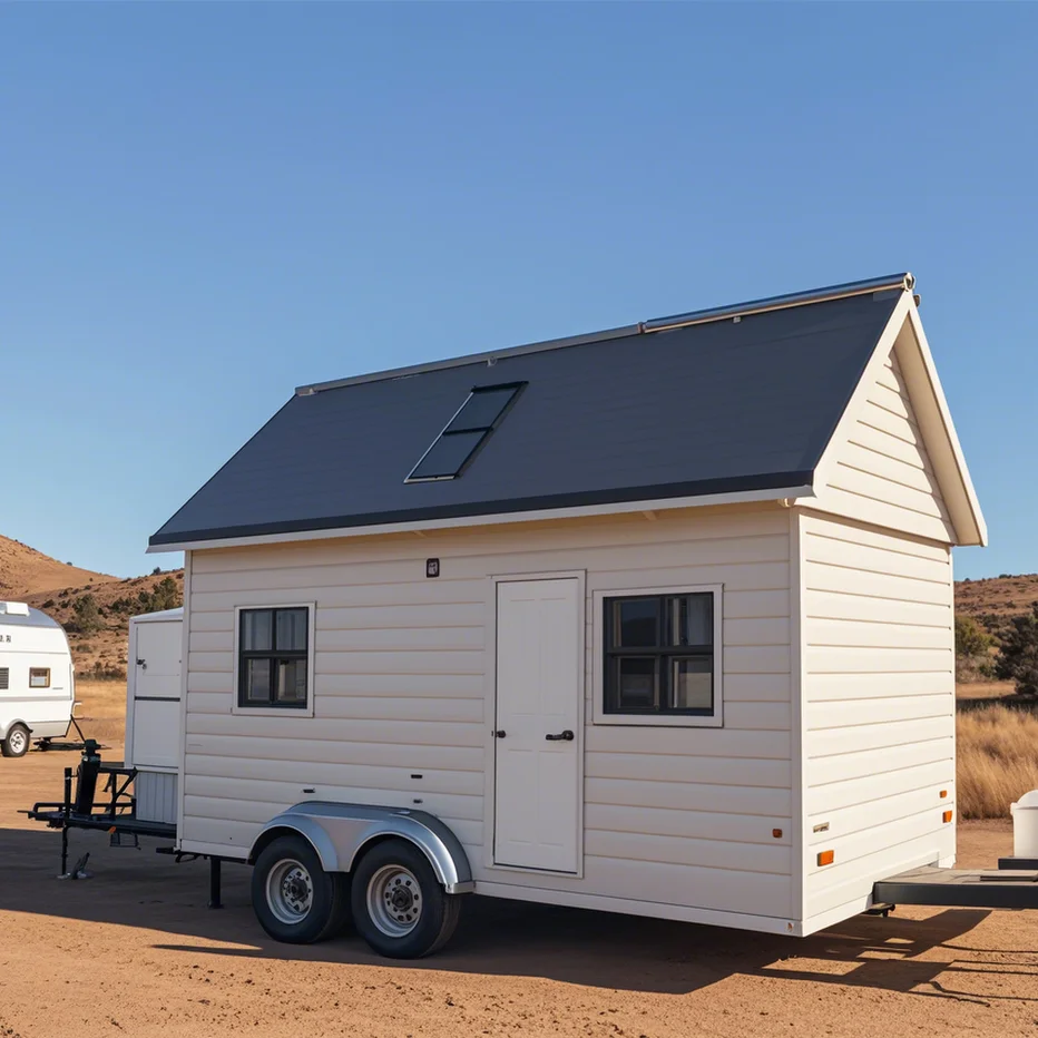 Hot selling small house on wheels  multi-functional tear drop double-layer multi-functional trailer camper