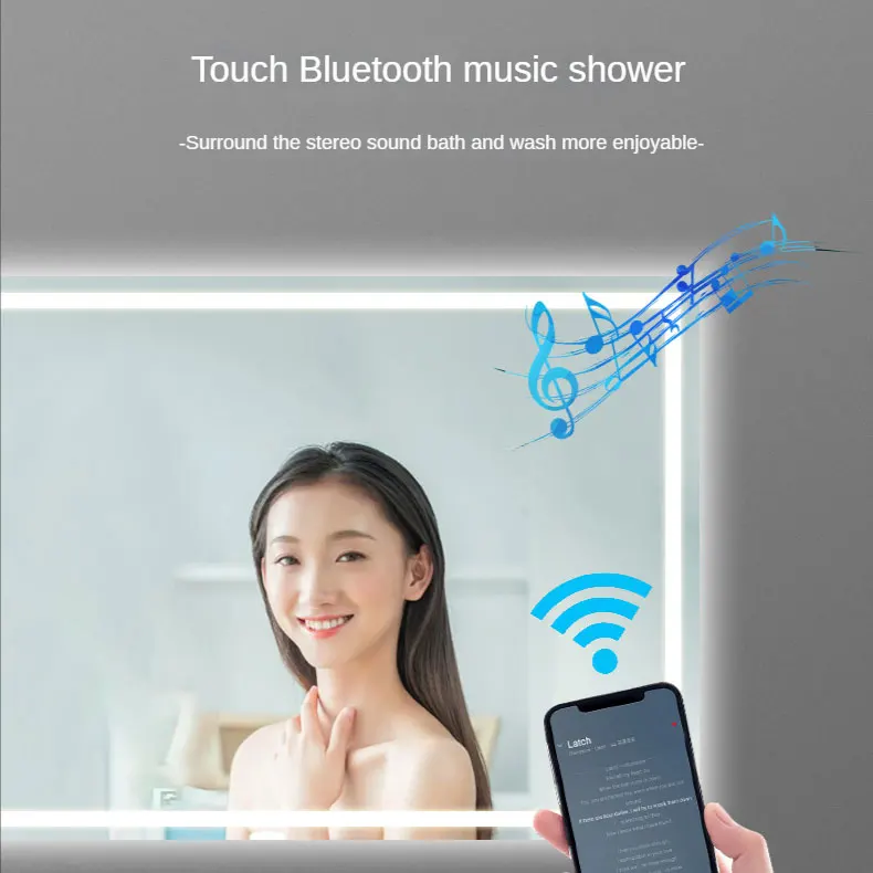 chinese led compact make up mirror modern salon infinity smart mirror wall bathroom makeup mirrors with led lights and bluetooth