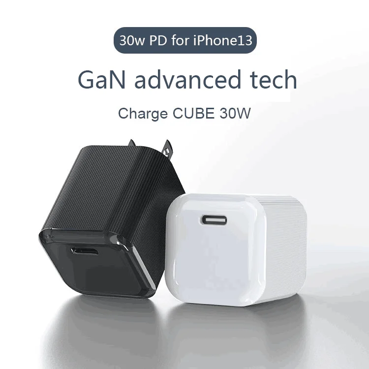 30 Вт PD QC3.0 USB быстрое настенное зарядное устройство GaN хит продаж C дорожное мини размер для i