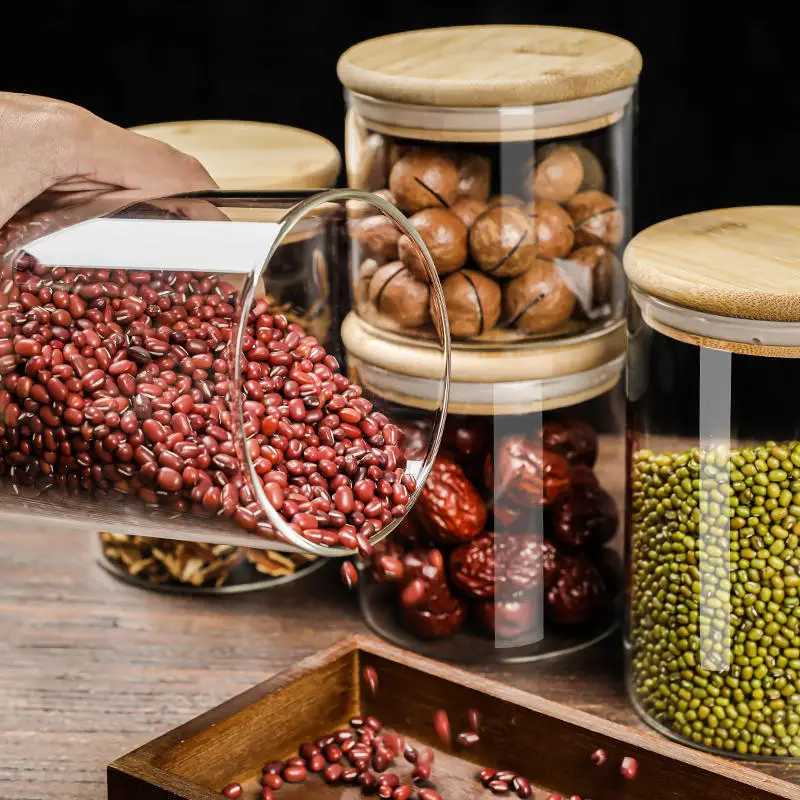 Customized storage tank for kitchen miscellaneous grains and snacks with high borosilicate glass sealed container