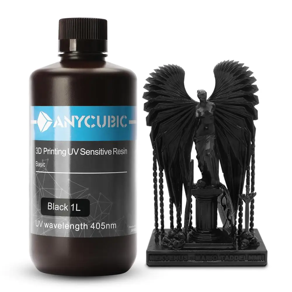 LCD 3D PRINTER UV 405 nm Resin 500ml/1L Black White Color materials from Anycubic