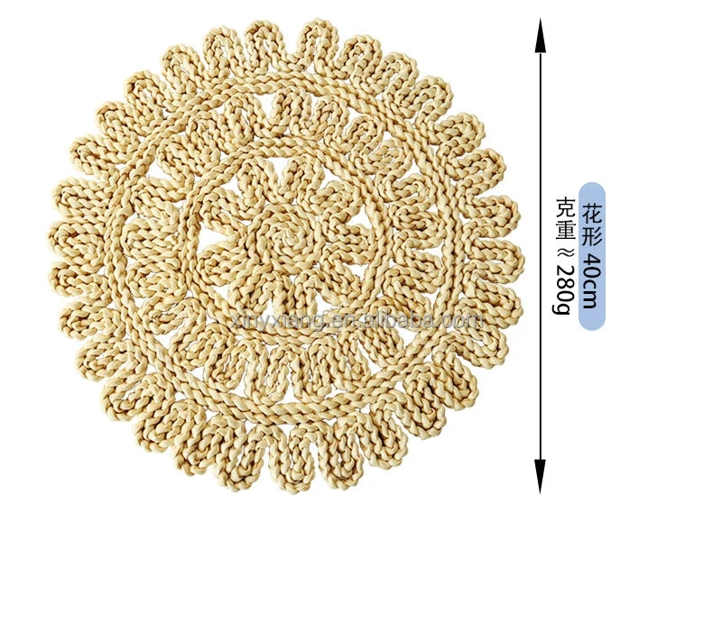 Factory Wholesale Weave Placemat Corn Husk Round Coaster Hot Insulation Pad, Hand-Woven Mat Corn Husk Fiber Straw Woven Mats