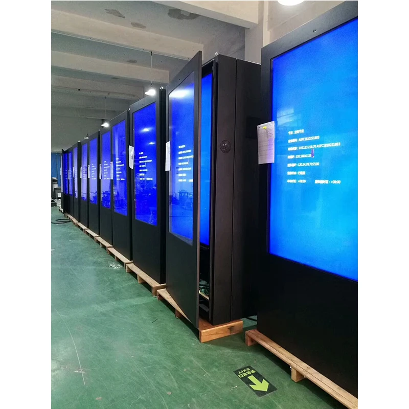 43 65 inch interactive totem outdoor android lcd display high brightness double sided outdoor digital signage kiosk enclosure