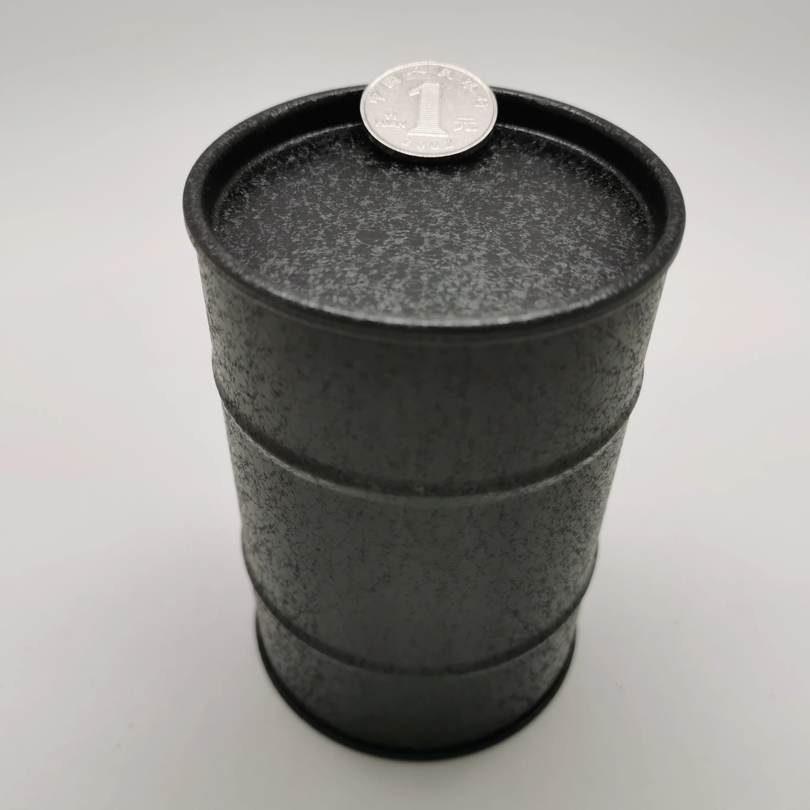 Directly factory Black barrel shape tin can as pen holder