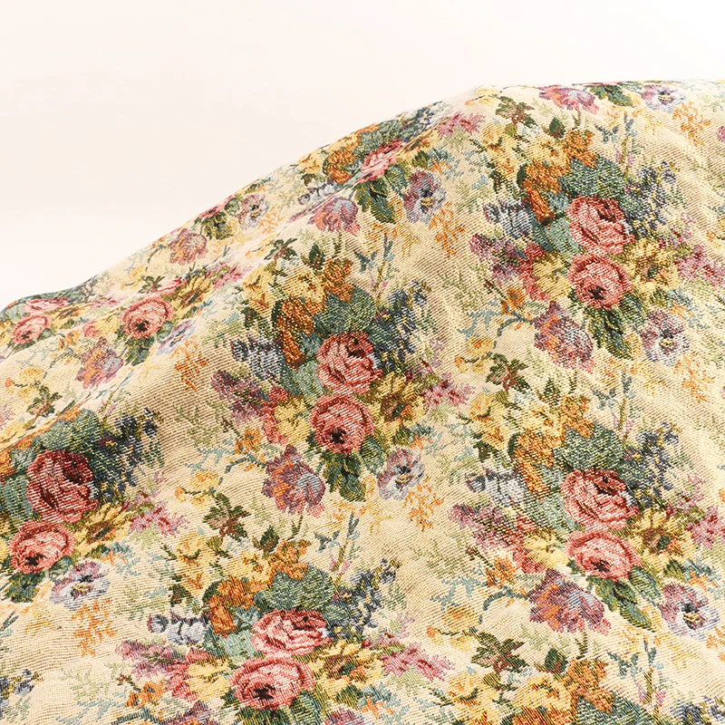 2023 Polyester cotton floral patterns furniture footwear jacquard fabric for clothing