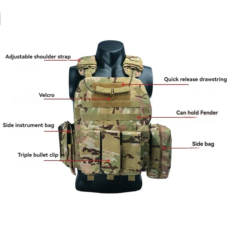 Quick Release Series tactical plate carrier Equipment Camouflage Multicam Nylon Vest Plate Carrier Tactical Vest