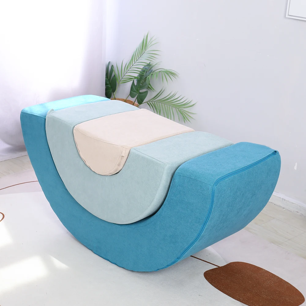 Foam Kids Play Couch Colorful Rainbow Shape Kids Play Games Nugget Couch Foldable Indoor Modular Kids Sofa