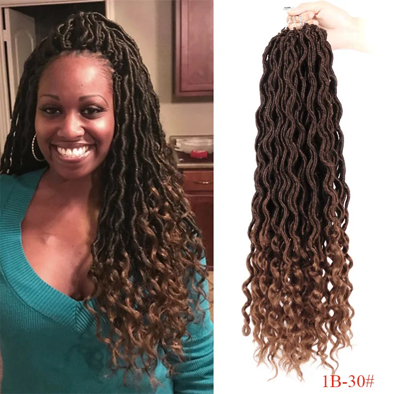 Wholesale Goddess Faux Locs Curly Soft Dread Braids Dreadlock Crochet Hair Extensions