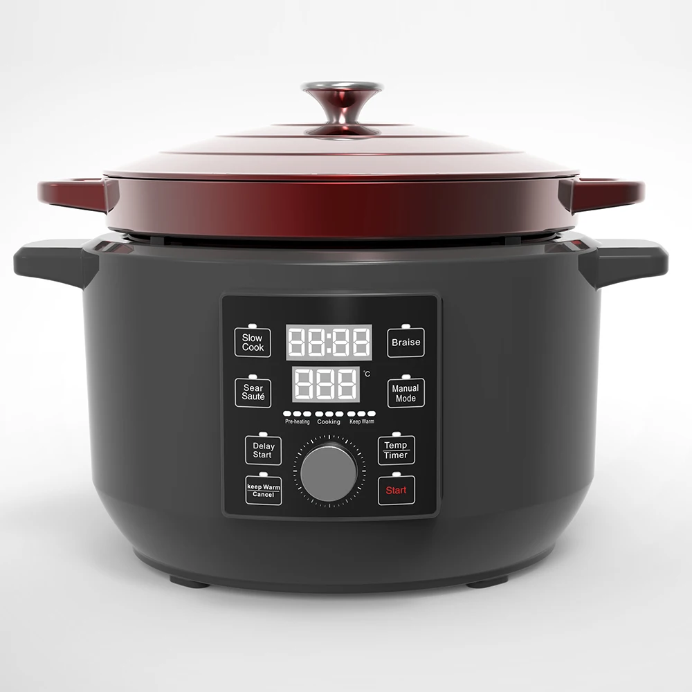 Multi-functional Slow Cooker For household with LCD Display and Knob Control and easy to clean