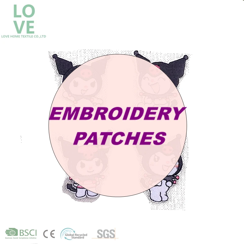 2024 Hot Sell Custom Design Iron On Embroidery Label Patch Customized Brand Logo Badge Woven Anime Patches Embroidery for Bag