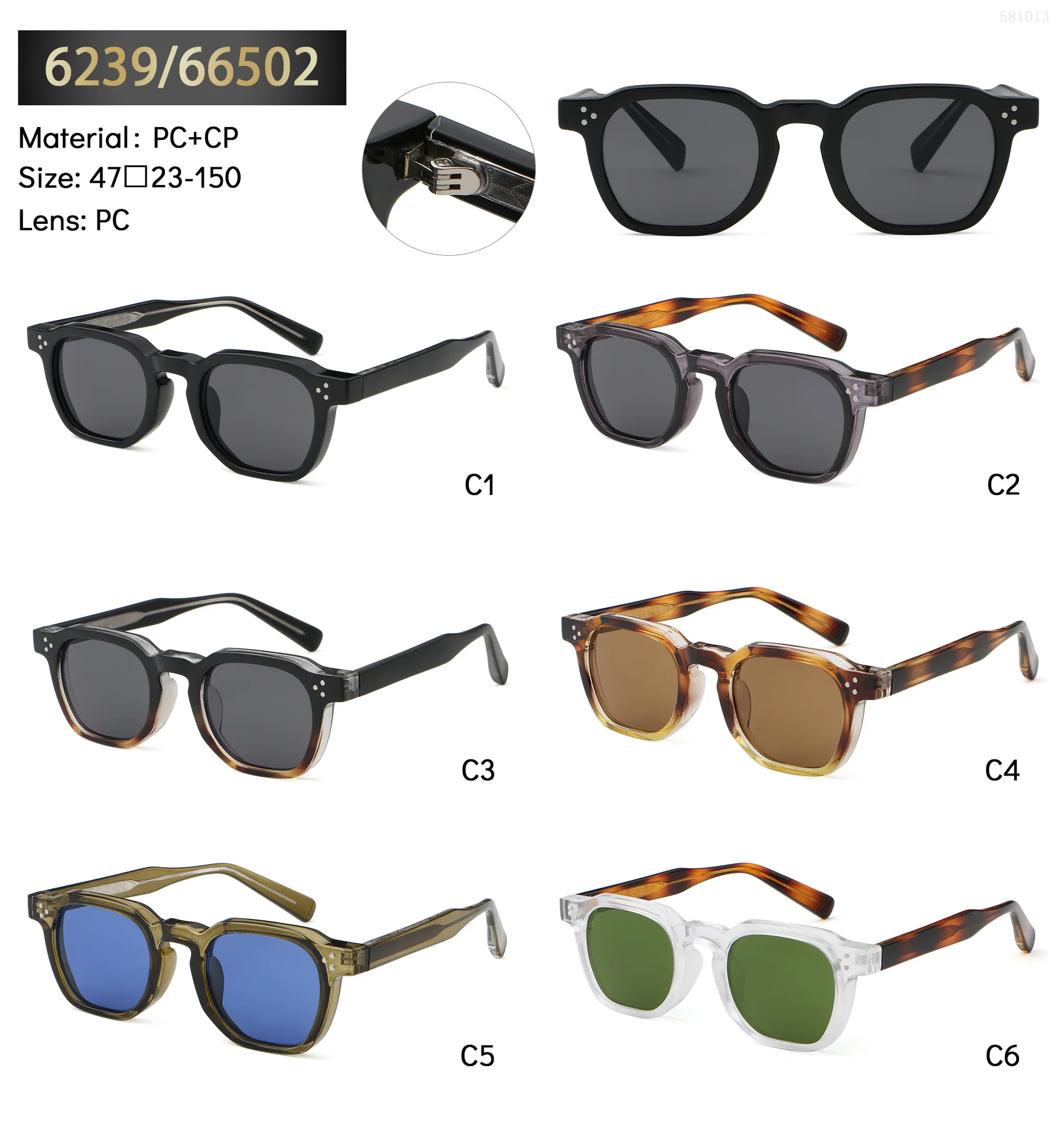 Hot Selling Eyewear Fashion Cp Sunglasses  Women Retro Classic Square Reinforced Wire-Core Temples Sunglasses