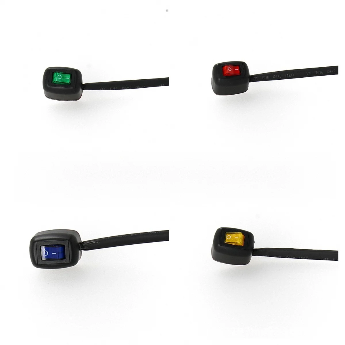 Paste Type Car Push Button Switch with LED Light ON/Off DIY Car Switch  Rocker Switch with Cable