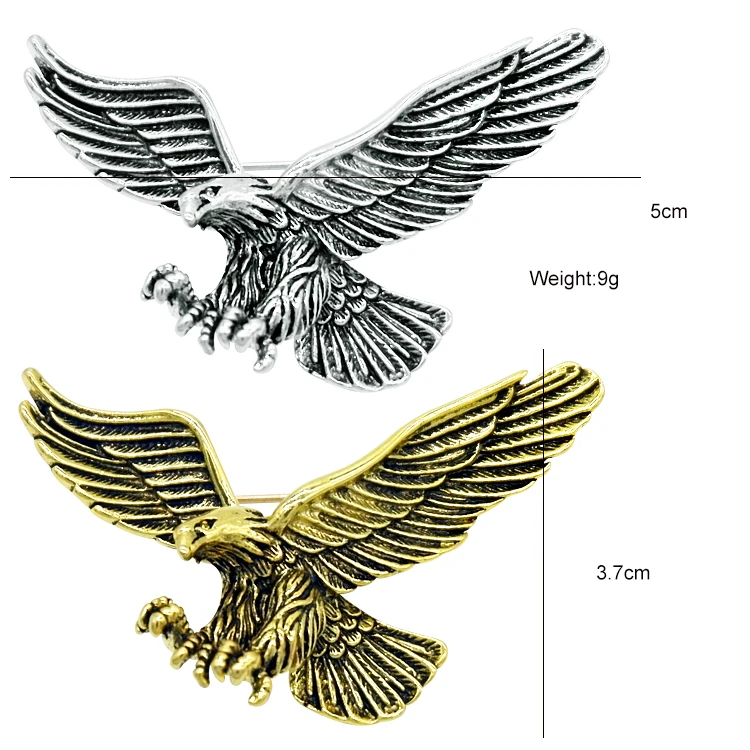  vintage design gold plated retro eagle shaped brooches for
