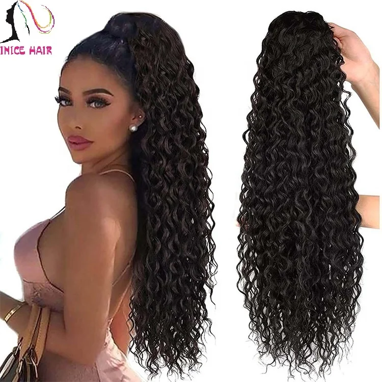 Wholesale Human Hair Pony Tail Kinky Curly 100g Hair PVC Bag Paid Sample Ponytails Virgin Brazilian Apple Girl Body Wave 1pc
