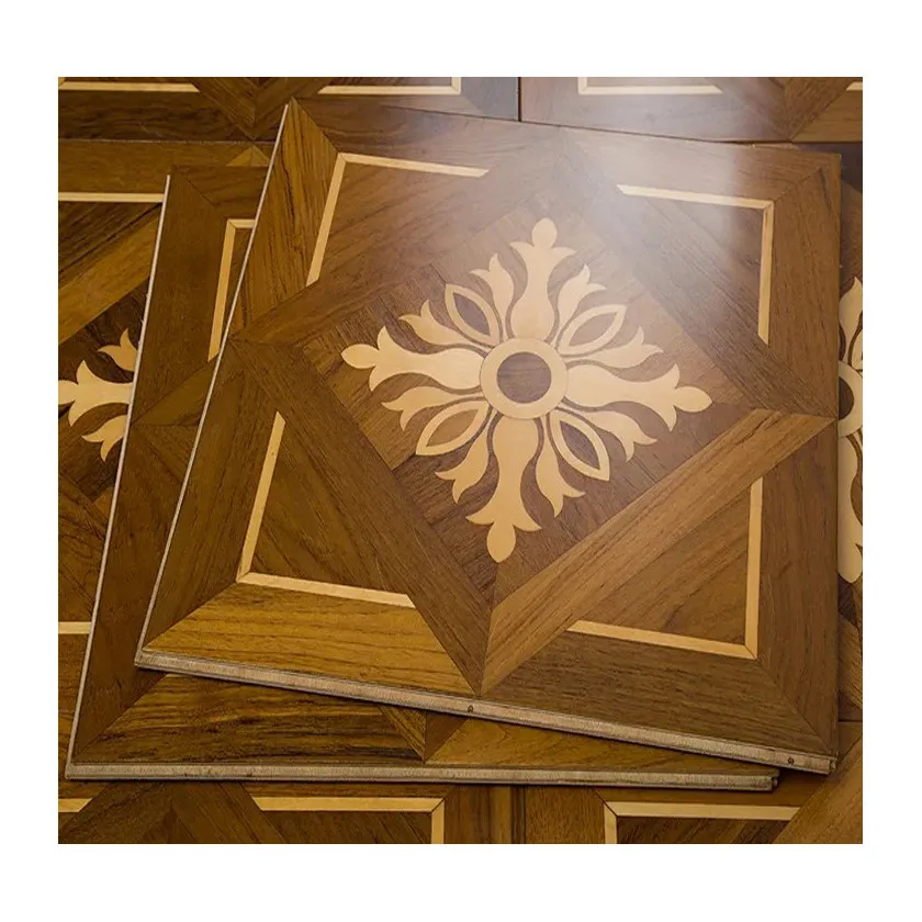Wood Parquet Tile Wood Inlay Art Parquet Flooring