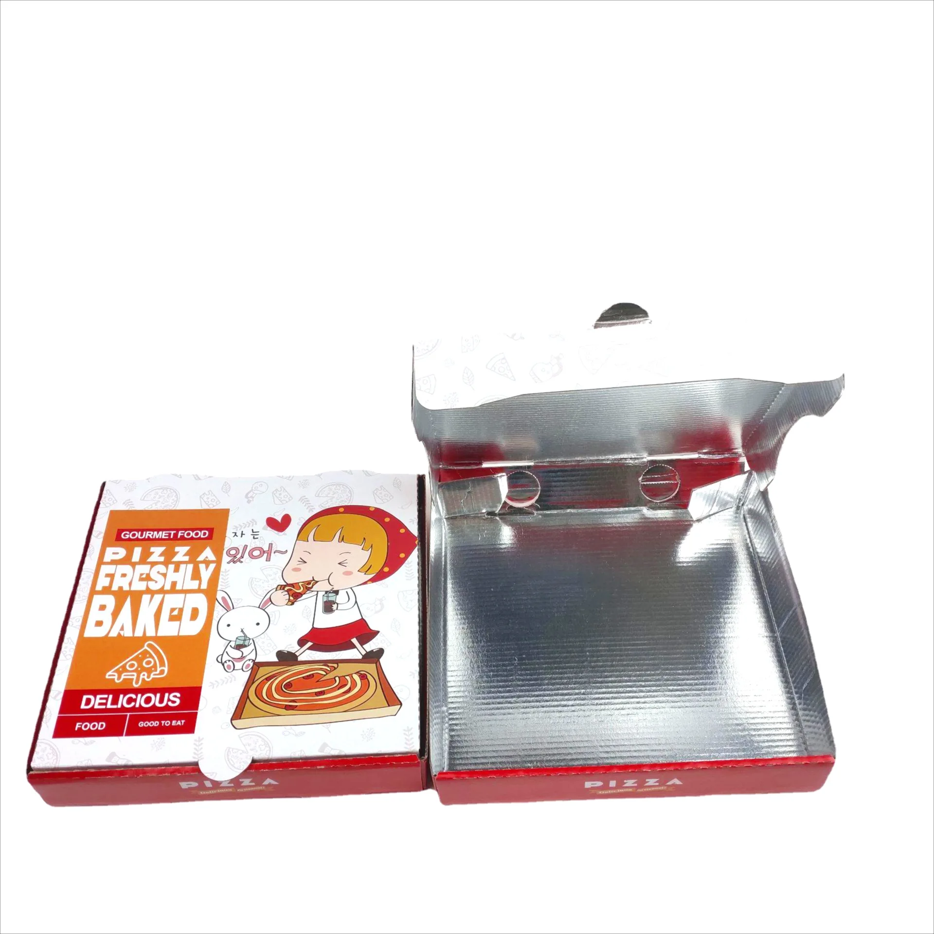 Factory direct kraft paper packaging box Color printing thermal insulation aluminum foil composite pizza box