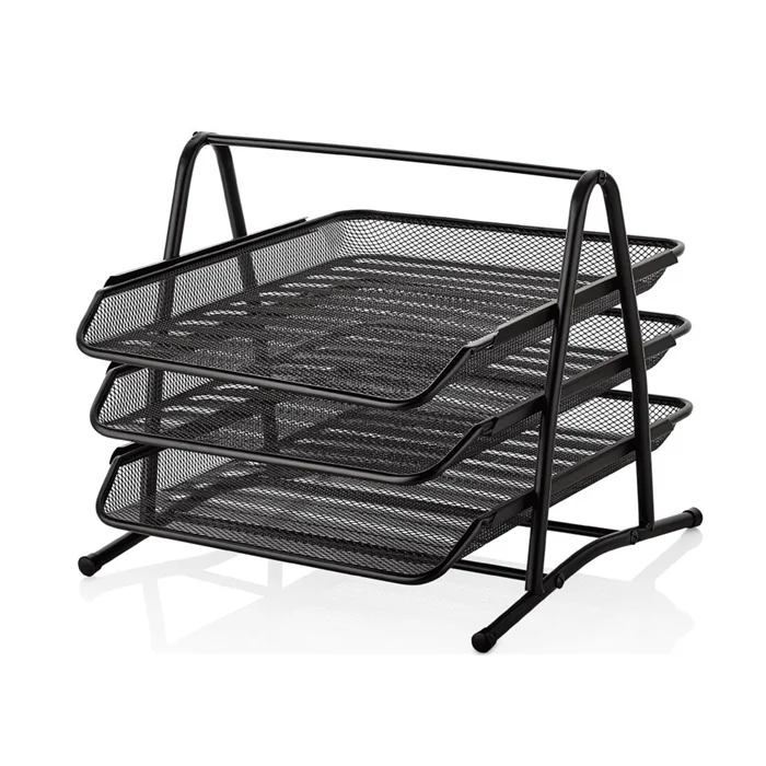 Multifunctional Storage Rack 3 4 5 Tire Metal Mesh Holder Stackable File Storage Office Desk Organizer Drawer