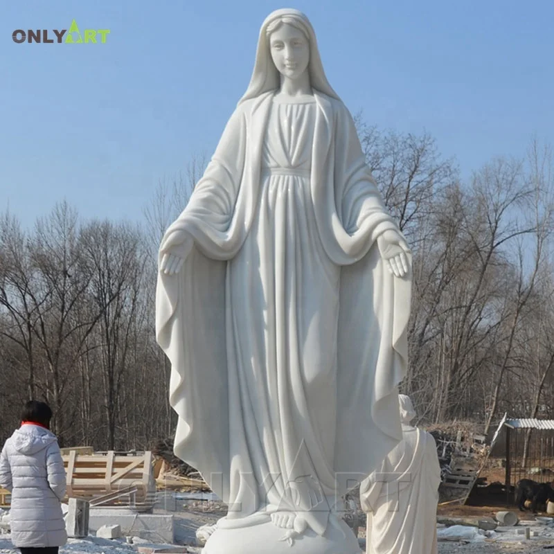 Large Size Religious Stone Marble Virgin Mary Statue For Outdoor