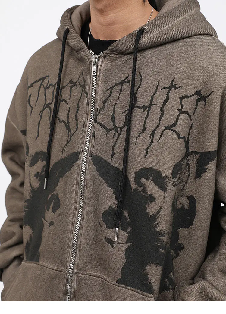 Men Women Long Sleeve Streetwear Oversize Sweatshirt Loose Sweat A Capuche Zipper Fashion Sublimated Hoodies With Zipper