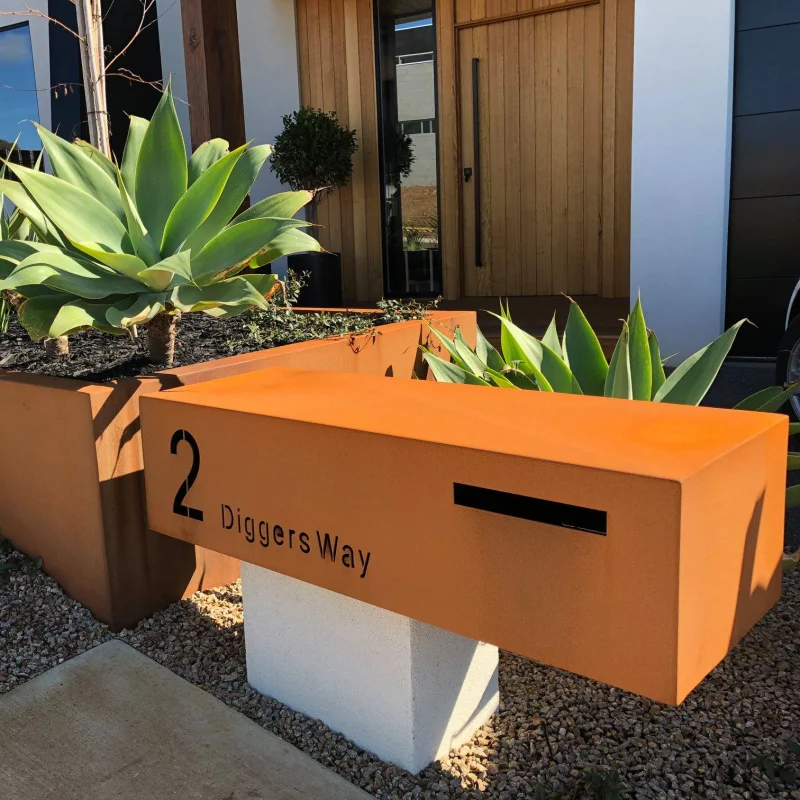 Factory Custom Low Price Metal Standing Mailbox Outdoor Building Post Box for Apartment Corten Steel Mailbox