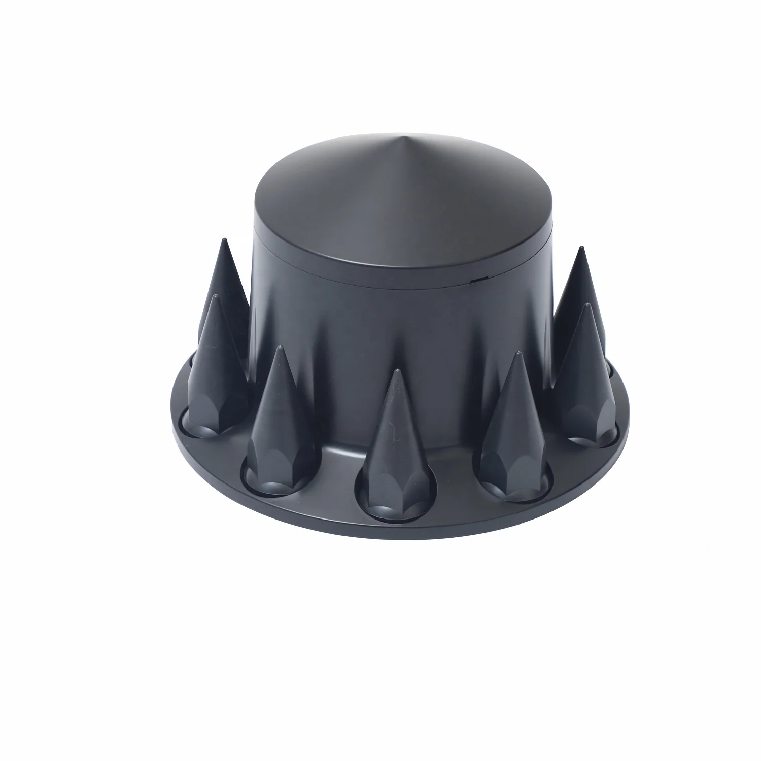 Ninetin Truxpro Black ABS Spiked Axle Covers Kit Hubcaps with 60 Pieces 33mm Thread on Lug Nut Covers for Semi Trucks