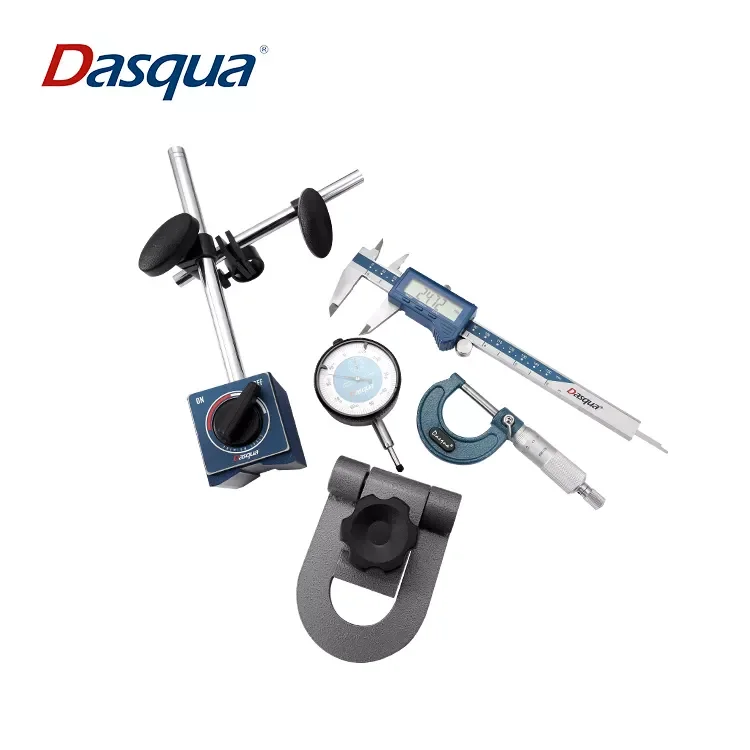 Dasqua 5Pcs Measuring Tool Set 150mm Digital Caliper Outside Micrometer With Stand Dial indicator Magnetic Base