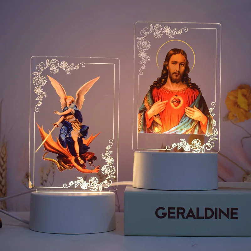 Objets Religieux Catholicisme Christianity Christian Gifts Products Party Celebration Gifts 3D Night Lamp Lighting