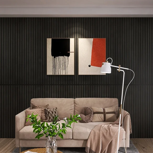 KASARO Good Quality Modern mdf akupanel wood slatted wall acoustic felt panel acoustic panels
