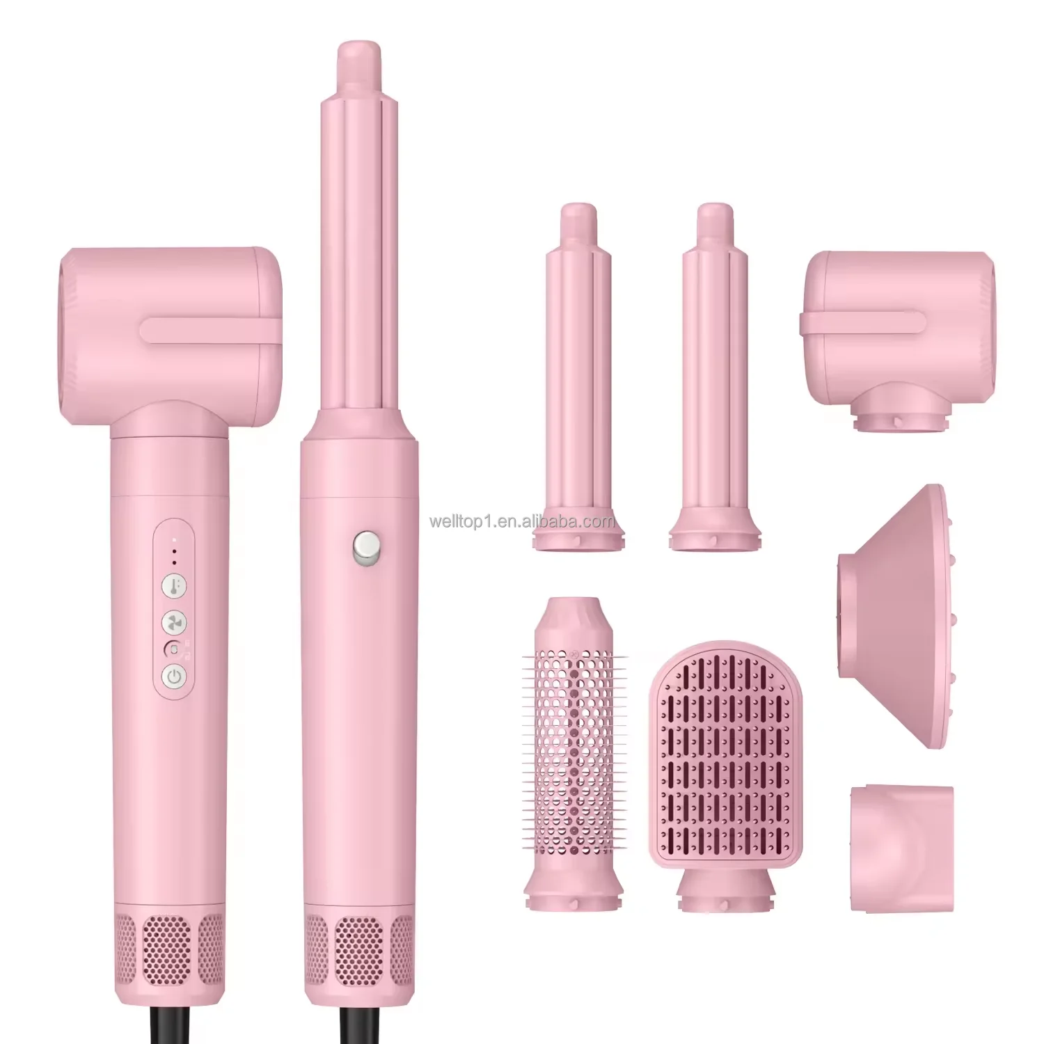 Professional 7 in 1 Hair Styling Tools Complete Styler Set Blower Brush Hair Dryer Extensions Styler